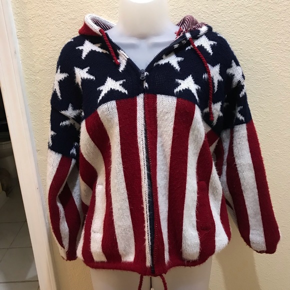Red White Blue 🇱🇷 Sweater Jacket - Picture 1 of 7